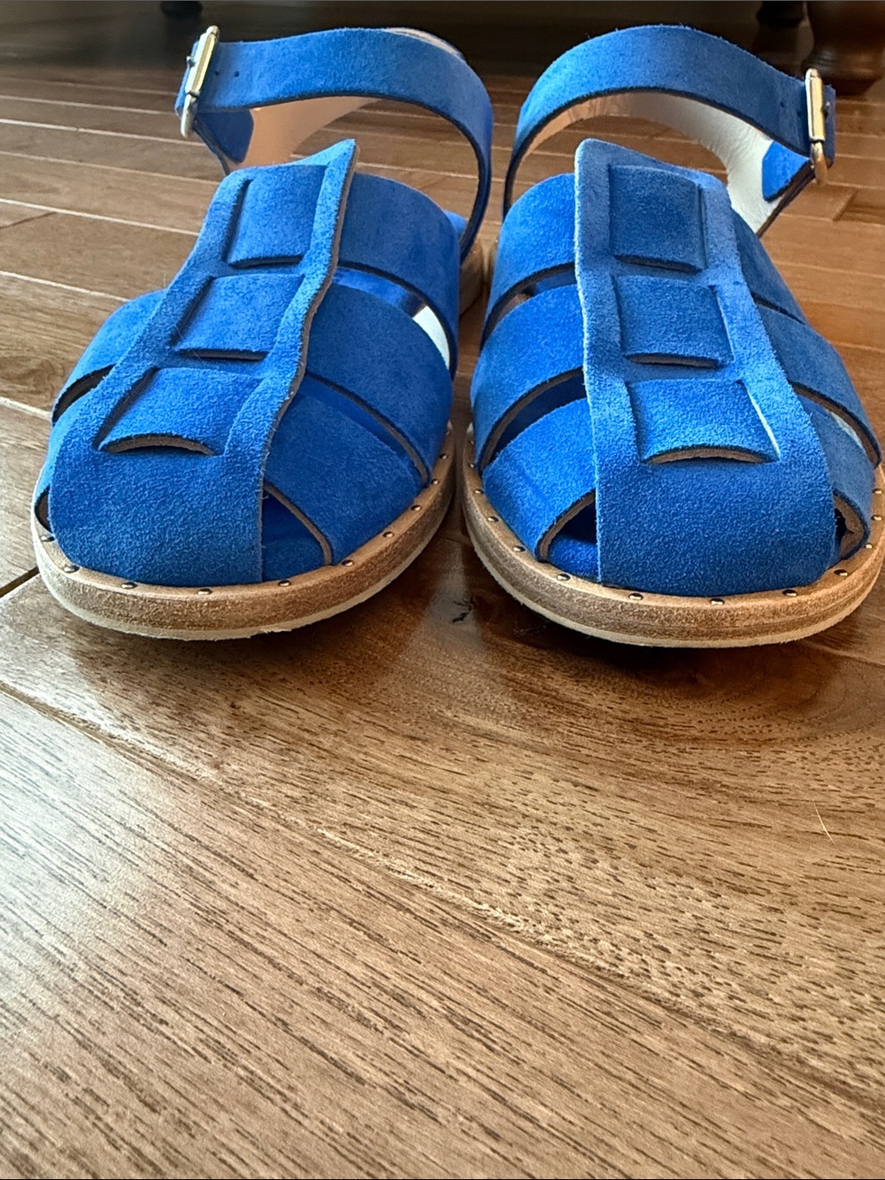 Freda Salvador Sera Fisherman Sandal in Cobalt Suede 8 - Picture 5 of 10